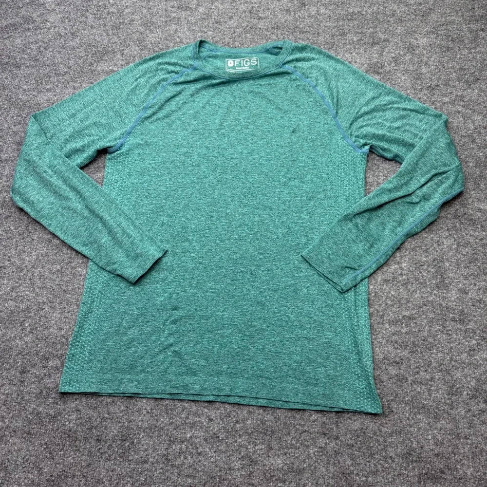FIGS Seamless Long Sleeve Underscrub Top Mens Medium Green Heathered M18KW1002
